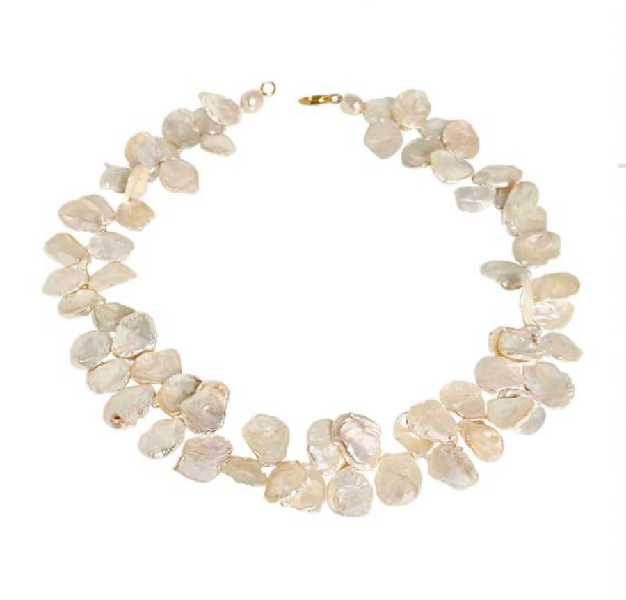 Soft Peach Keshi Pearl Necklace