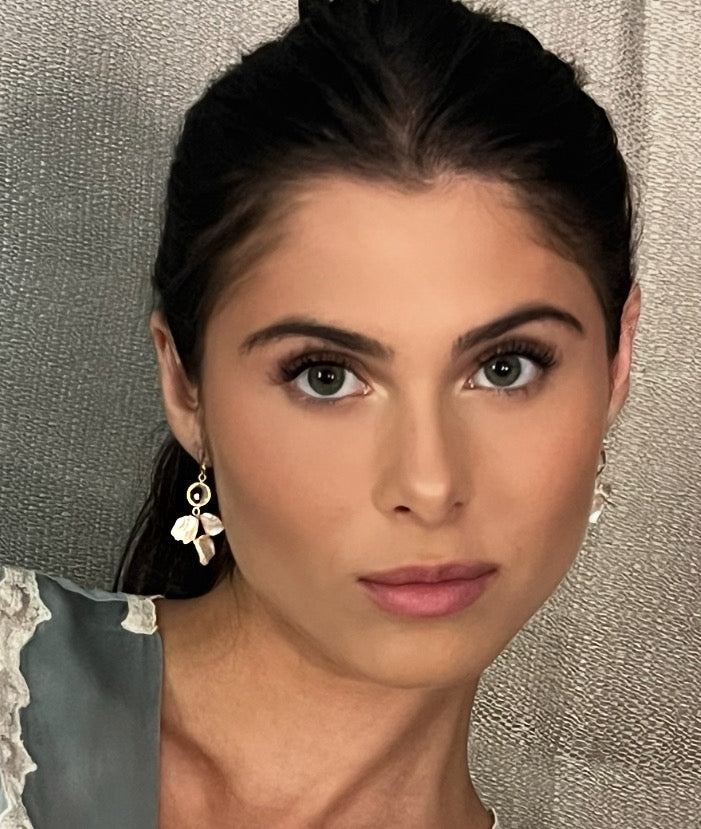 White Topaz Angel Keshi Earring