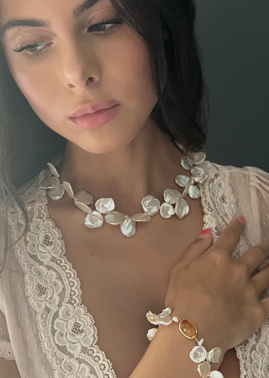 Large Round Keshi Pearl Necklace