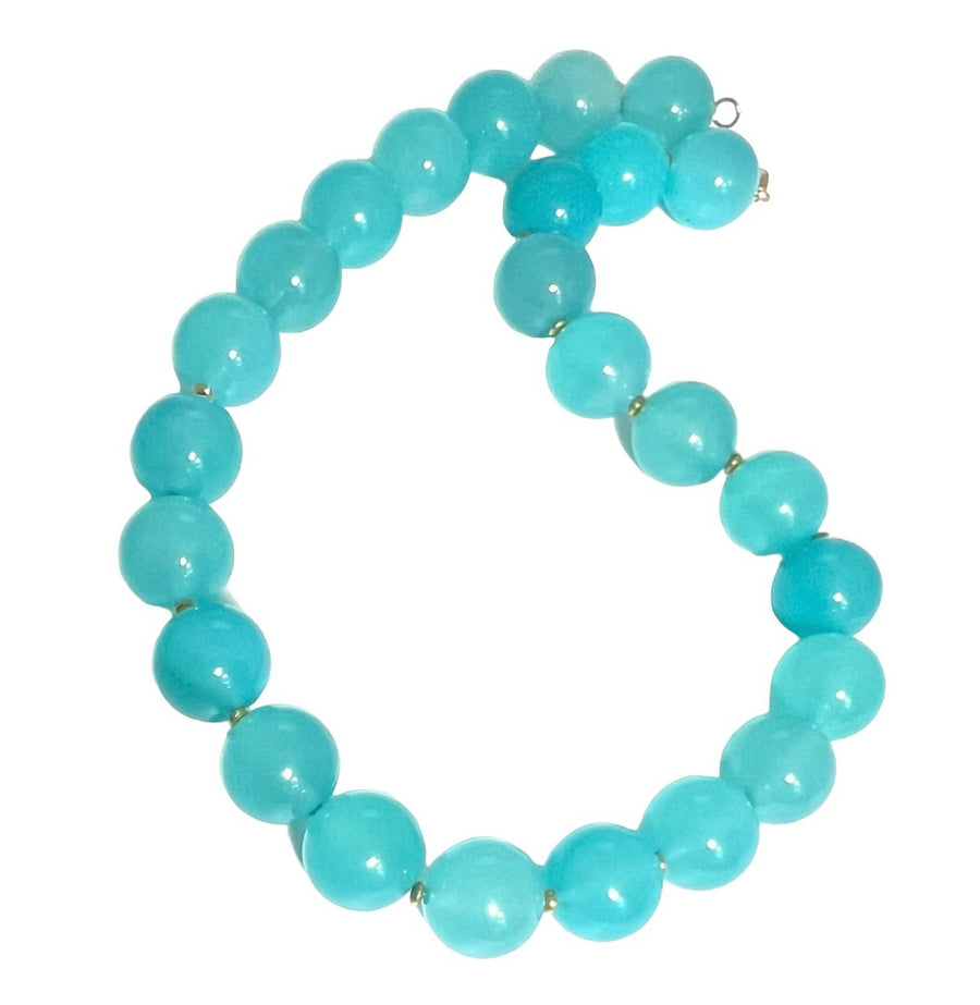 Aqua Chalcedony with 18k gold Necklace