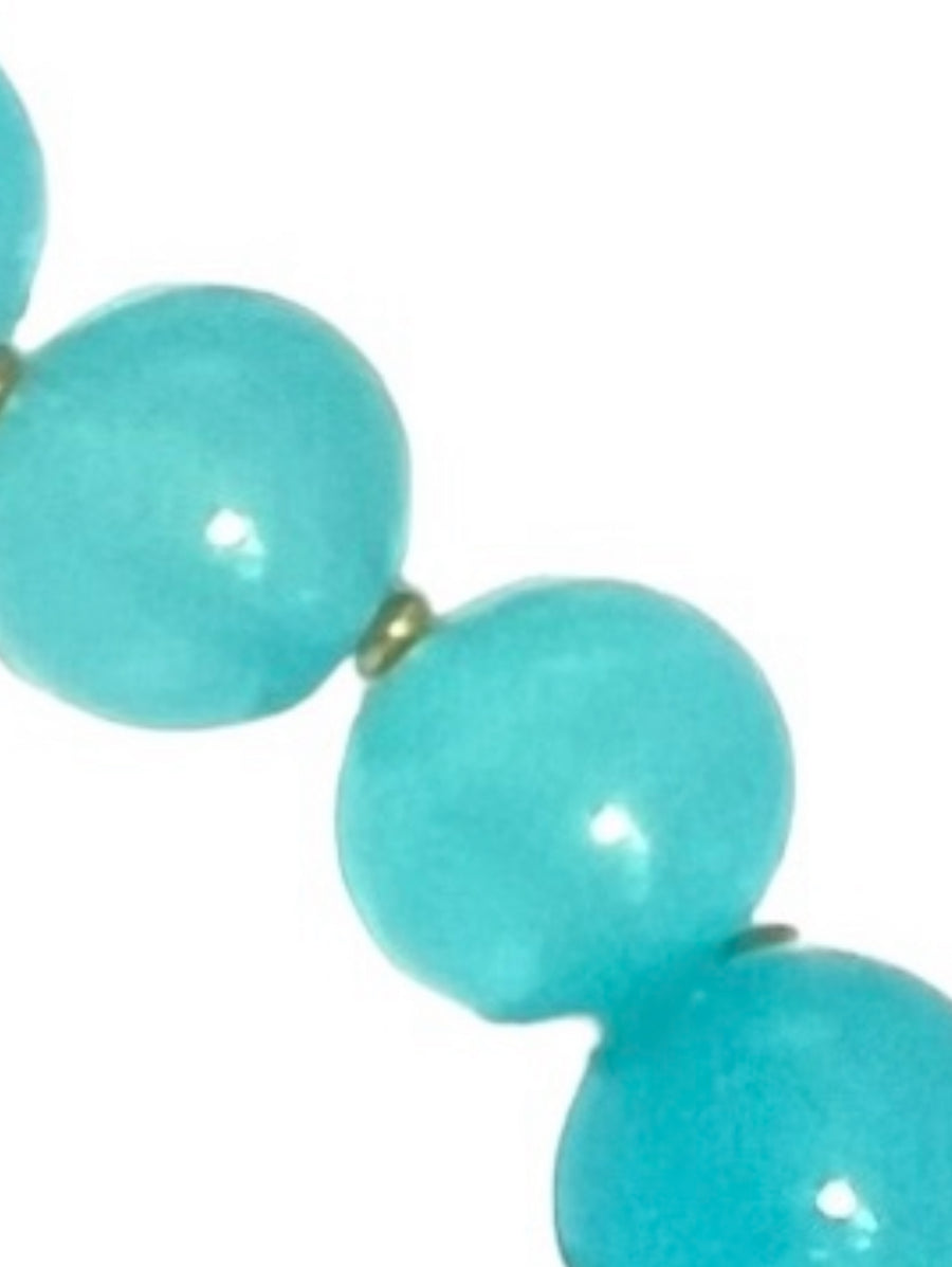 Aqua Chalcedony with 18k gold Necklace
